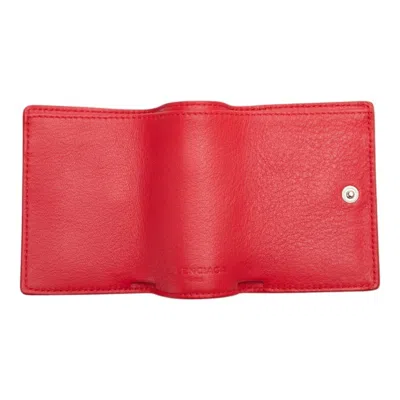 Pre-owned Balenciaga Red Color Paper Wallet (tri-fold) ()