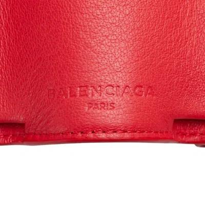Pre-owned Balenciaga Red Color Paper Wallet (tri-fold) ()