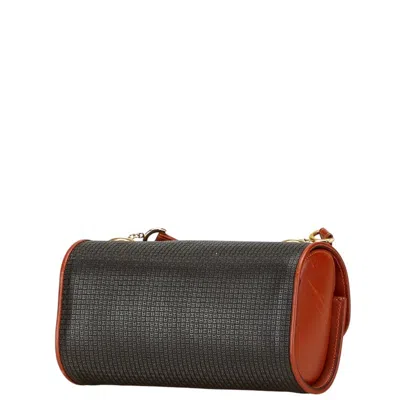 Pre-owned Bally Black Brown Pvc Leather Shoulder Bag () In Multi