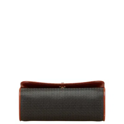 Pre-owned Bally Black Brown Pvc Leather Shoulder Bag () In Multi