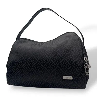 Pre-owned Bally Black Canvas Leather Handbag Tote Bag ()