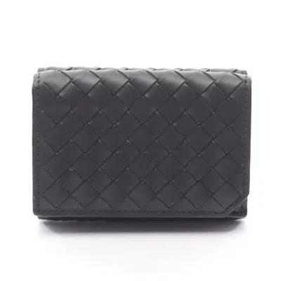 Pre-owned Bottega Veneta Black Intrecciato Wallet (tri-fold) ()