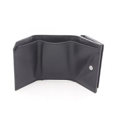 Pre-owned Bottega Veneta Black Intrecciato Wallet (tri-fold) ()