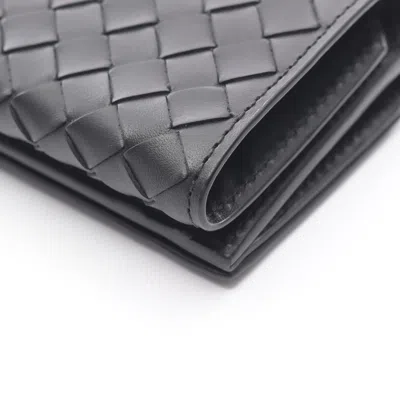 Pre-owned Bottega Veneta Black Intrecciato Wallet (tri-fold) ()