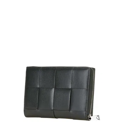 Pre-owned Bottega Veneta Black Orange Leather Coin Purse/coin Case () In Multi