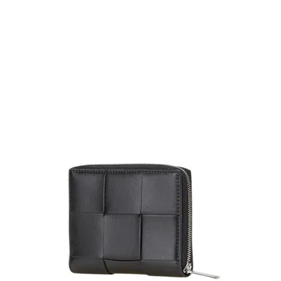 Pre-owned Bottega Veneta Black Leather Wallet (bi-fold) ()