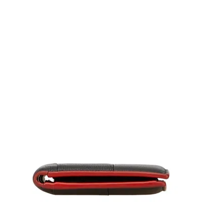 Pre-owned Bottega Veneta Black Red Color Leather Wallet (bi-fold) () In Multi