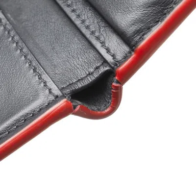 Pre-owned Bottega Veneta Black Red Color Leather Wallet (bi-fold) () In Multi