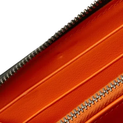 Pre-owned Bottega Veneta Black Orange Leather Coin Purse/coin Case () In Multi