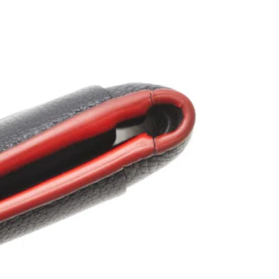 Pre-owned Bottega Veneta Black Red Color Leather Wallet (bi-fold) () In Multi