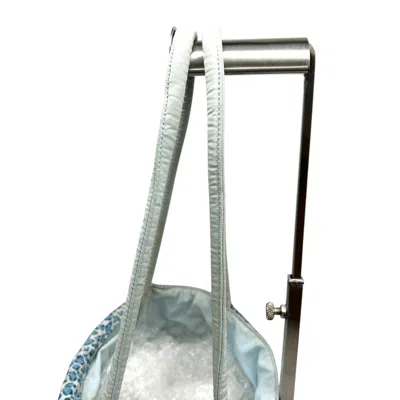 Pre-owned Bottega Veneta Blue White Nylon Shoulder Bag Tote Bag () In Multi