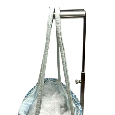 Pre-owned Bottega Veneta Blue White Nylon Shoulder Bag Tote Bag () In Multi