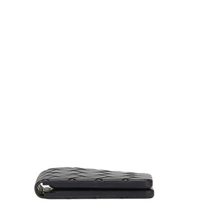 Pre-owned Bottega Veneta Black Rubber Bill Wallet (bi-fold) ()