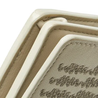 Pre-owned Bottega Veneta Intrecciato Beige Brown Leather Chain/shoulder Wallet ()