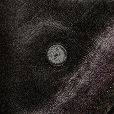 Pre-owned Bottega Veneta Intrecciato Black Gold Purple Leather Shoulder Bag ()