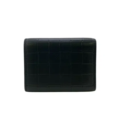 Pre-owned Bottega Veneta Intrecciato Black Intrecciato Wallet (tri-fold) ()