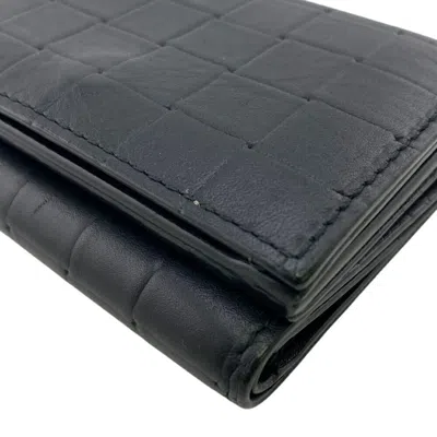 Pre-owned Bottega Veneta Intrecciato Black Intrecciato Wallet (tri-fold) ()