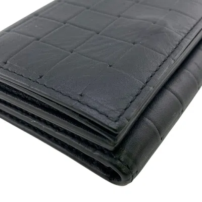 Pre-owned Bottega Veneta Intrecciato Black Intrecciato Wallet (tri-fold) ()