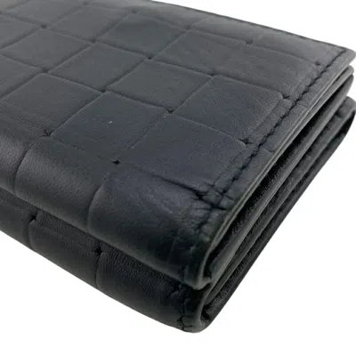 Pre-owned Bottega Veneta Intrecciato Black Intrecciato Wallet (tri-fold) ()