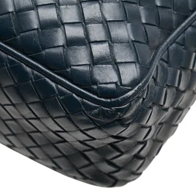 Pre-owned Bottega Veneta Intrecciato Navy Leather Shoulder Bag () In Blue