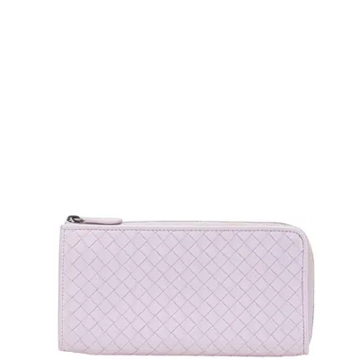 Pre-owned Bottega Veneta Purple Leather Long Wallet (bi-fold) ()