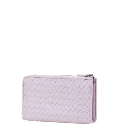 Pre-owned Bottega Veneta Purple Leather Long Wallet (bi-fold) ()
