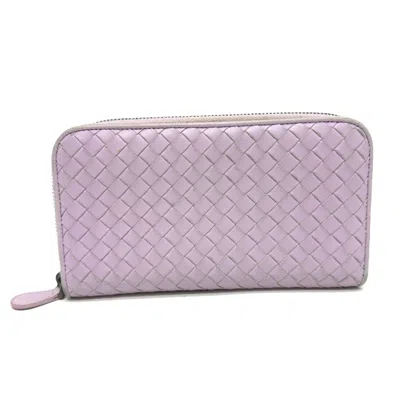 Pre-owned Bottega Veneta Purple Leather Long Wallet (bi-fold) ()