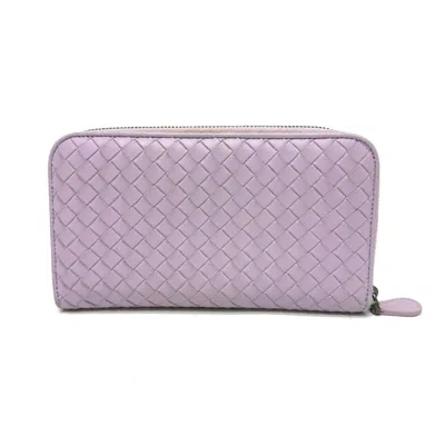 Pre-owned Bottega Veneta Purple Leather Long Wallet (bi-fold) ()