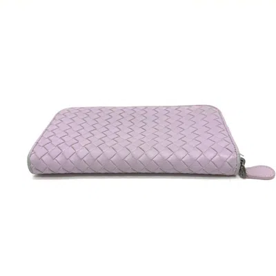 Pre-owned Bottega Veneta Purple Leather Long Wallet (bi-fold) ()