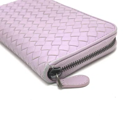 Pre-owned Bottega Veneta Purple Leather Long Wallet (bi-fold) ()