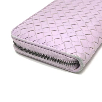 Pre-owned Bottega Veneta Purple Leather Long Wallet (bi-fold) ()
