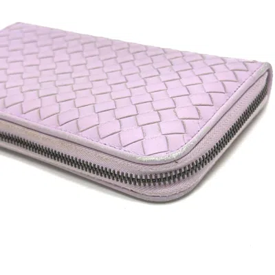 Pre-owned Bottega Veneta Purple Leather Long Wallet (bi-fold) ()
