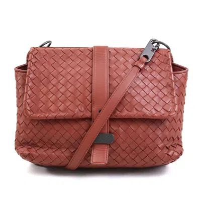 Pre-owned Bottega Veneta Red Brown Leather Shoulder Bag ()