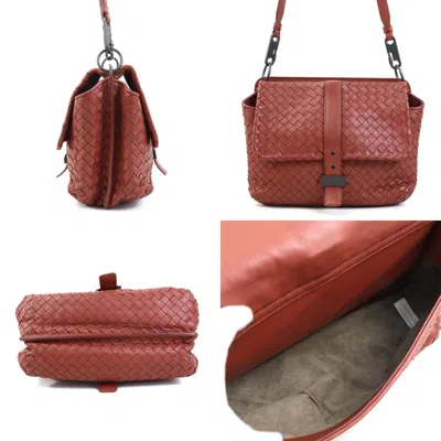 Pre-owned Bottega Veneta Red Brown Leather Shoulder Bag ()