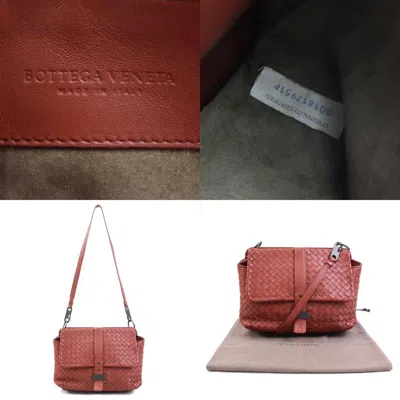 Pre-owned Bottega Veneta Red Brown Leather Shoulder Bag ()