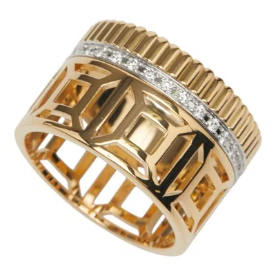 Pre-owned Boucheron Gold Silver Yellow Gold (18k) White Gold (18k) Band Ring () In Multi
