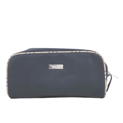 Pre-owned Burberry Black Polyester Canvas Pouch Vanity Bag ()