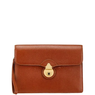 Pre-owned Burberry Brown Leather Clutch Bag ()