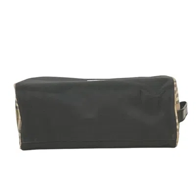 Pre-owned Burberry Black Polyester Canvas Pouch Vanity Bag ()
