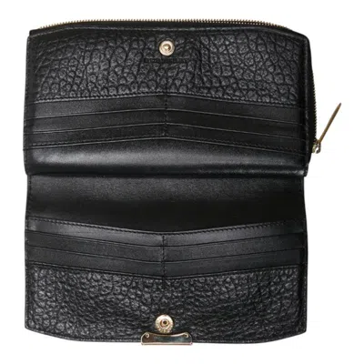 Pre-owned Burberry Black Leather Long Wallet (bi-fold) ()
