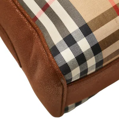 Pre-owned Burberry Brown Canvas Leather Shoulder Bag ()