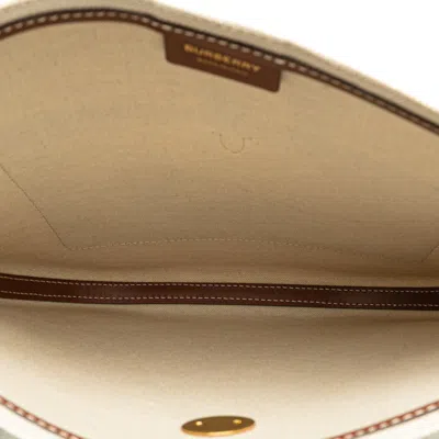 Pre-owned Burberry Beige Brown Canvas Shoulder Bag ()