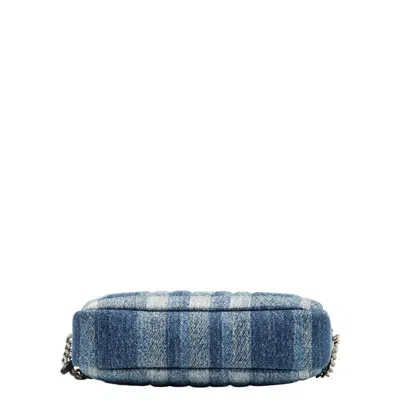 Pre-owned Burberry Blue Denim Leather Shoulder Bag ()