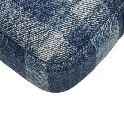 Pre-owned Burberry Blue Denim Leather Shoulder Bag ()