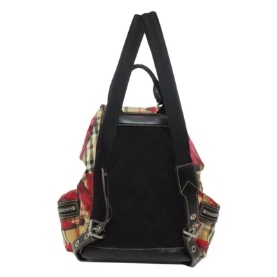 Pre-owned Burberry Brown Red Color Nylon Backpack () In Multi