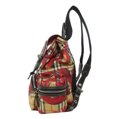 Pre-owned Burberry Brown Red Color Nylon Backpack () In Multi