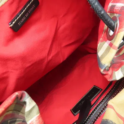 Pre-owned Burberry Brown Red Color Nylon Backpack () In Multi