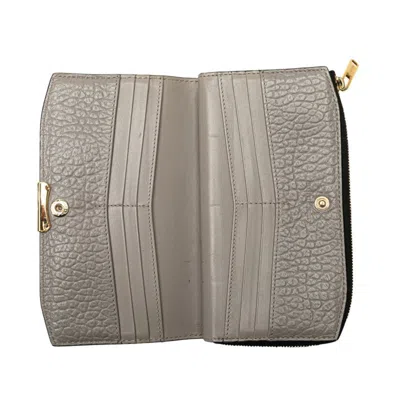 Pre-owned Burberry Gray Leather Long Wallet (bi-fold) ()