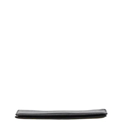 Pre-owned Cartier Black Leather Long Bill Wallet (bi-fold) ()