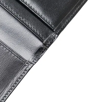 Pre-owned Cartier Black Leather Long Wallet (bi-fold) ()